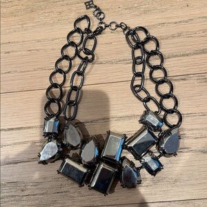 Vintage, BCBG, Gunmetal Black Statement Necklace, Rare